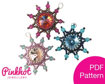 Starburst Pendant Beginners’ PDF Pattern | Peyote Stitch | Beading PDF Digital Download