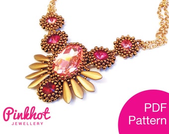 Aztec Wings Necklace Pattern (PDF) | Right Angle Weave | Beading PDF Digital Download