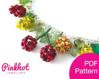Bejeweled Fruit Charms: RAW Beading Pattern (PDF)