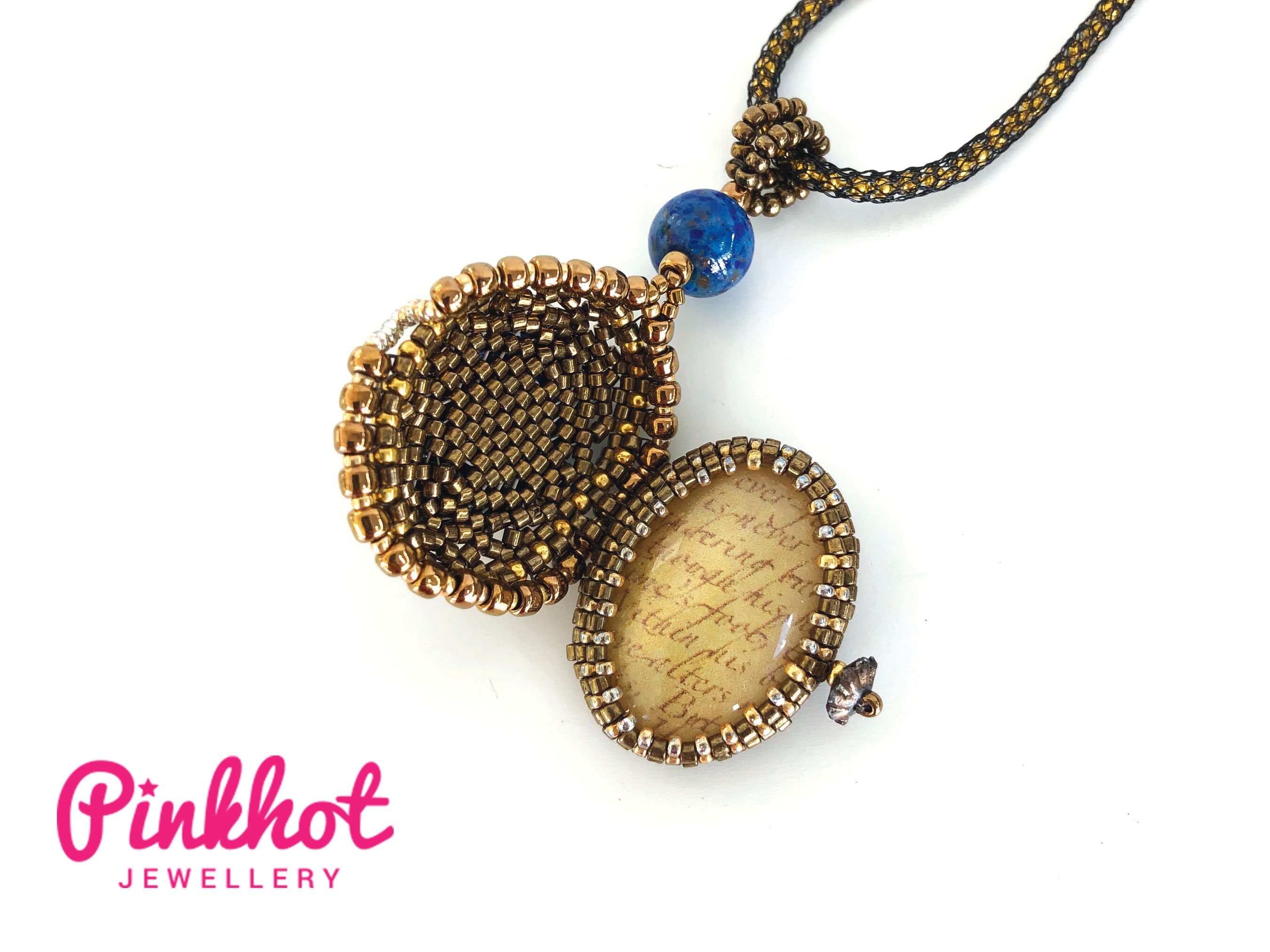 Jane Seymour's Locket Pendant Pattern (PDF) | Miyuki Peyote | Beading ...