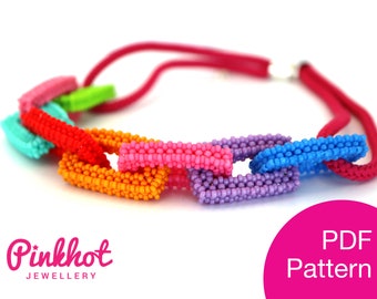 CRAW Beaded Necklace Pattern: Cubic Right Angle Weave, Seed Beads (PDF Digital Download)