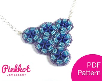 Miyuki Tila Bead Wagon Wheel Necklace Pattern (PDF)