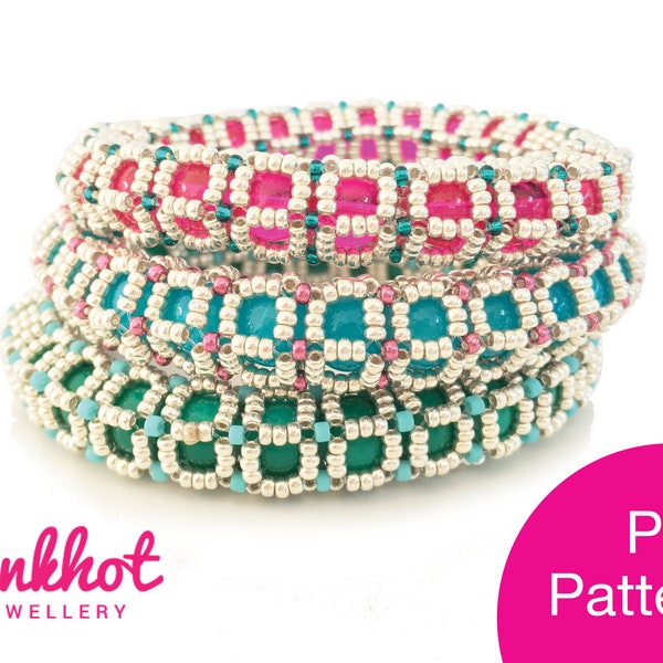Pop Bangles Pattern (PDF) | Seed beads Right Angle Weave | Beading PDF Digital Download