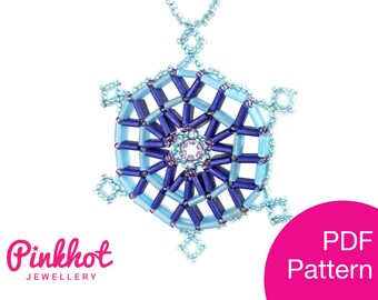 Tila Bead Snowflake Ornament Pattern | Christmas Beading Project (PDF)