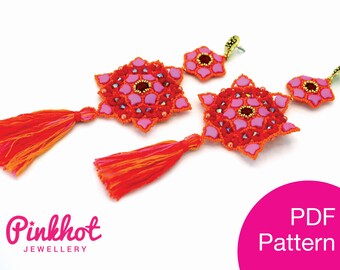 Om Shanti Beaded Mandalas Pattern – As Seen on BeadingSchool | Peyote stitch and shaped beads | Beading PDF Digital Download
