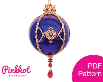 Coronet Bauble Beaded Ornament Pattern (PDF) | Peyote Stitch | Beading PDF Digital Download