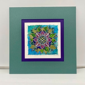 One of A kind Abstract Painting, Abstract Lotus Flower, Mixed Media, Abstract Lotus Painting, Colorful Abstract Lotus Flower, Original Art