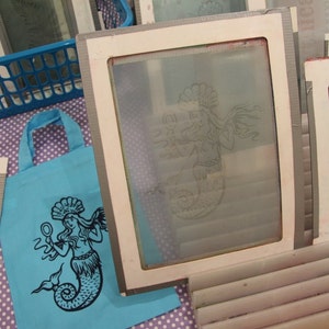Custom Thermofax Silkscreen Screen Printing onto fabric or paper DIY Prints from your designs Small / Medium size image 2