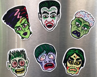 Monster Fridge Magnets - ghouls, vampires & zombies