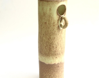 hand built abstract stoneware vessel   ...  handmade  mid century modern vase
