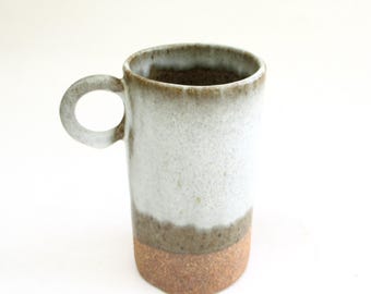 handmade rustic cup ...  hand built ceramic mug ... pottery latte cup ... mid century scandinavian minimalist influence ... stoneware cup