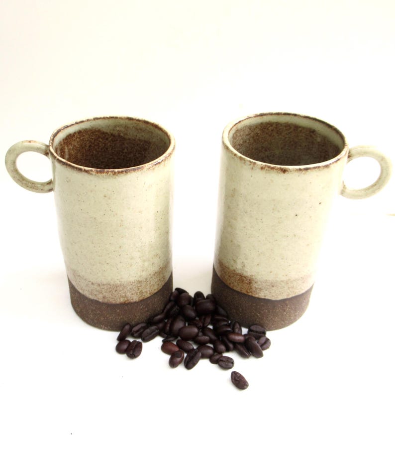 Rustic Cups Handmade Rustic Cups ... Two Hand Built Ceramic Mugs ... Pottery Latte ...