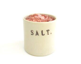 salt container  ...   hand built porcelain vessel   ...  white salt cellar  ...   minimalist salt pig