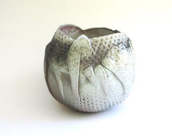 hand built porcelain bowl  ...   balloon bowl ... wood fired  ...  organic  ...   abstract