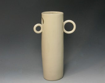 hand built abstract porcelain vessel   ...   mid century modern vase