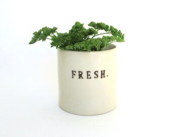 fresh  ...  hand built porcelain vessel   ...   herb container   ...   flower vase