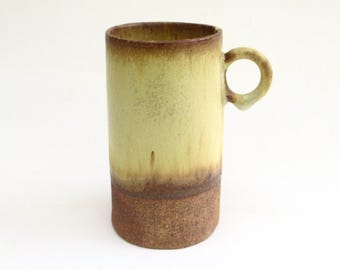 handmade rustic cup ...  hand built ceramic mug ... pottery latte cup ... mid century scandinavian influence ...  minimalist stoneware cup