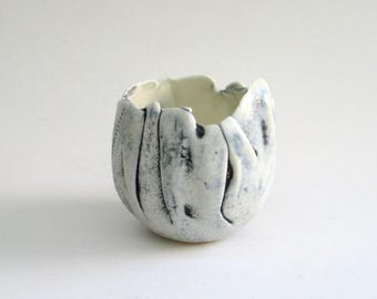 hand built porcelain bowl  ...  petite  balloon bowl ... soda fired  ...  organic  ...   abstract