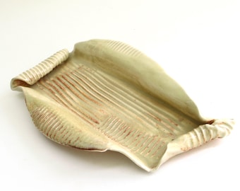 rustic charcuterie tray ... ceramic hand built dish  ...  earthy stoneware shallow serving plate ...  cocktail hour tableware  ... farmhouse