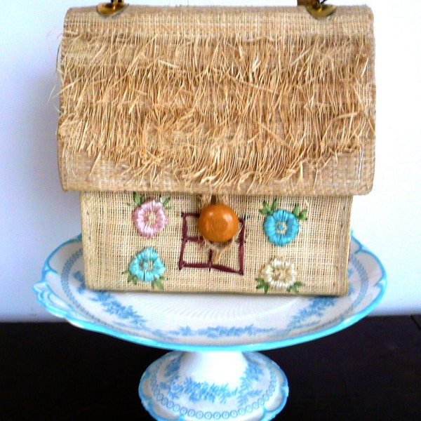 Vintage Straw House Handbag