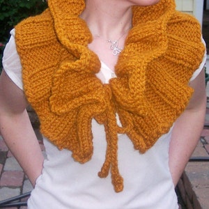 Orange Chunky Knit Bow Scarf image 6