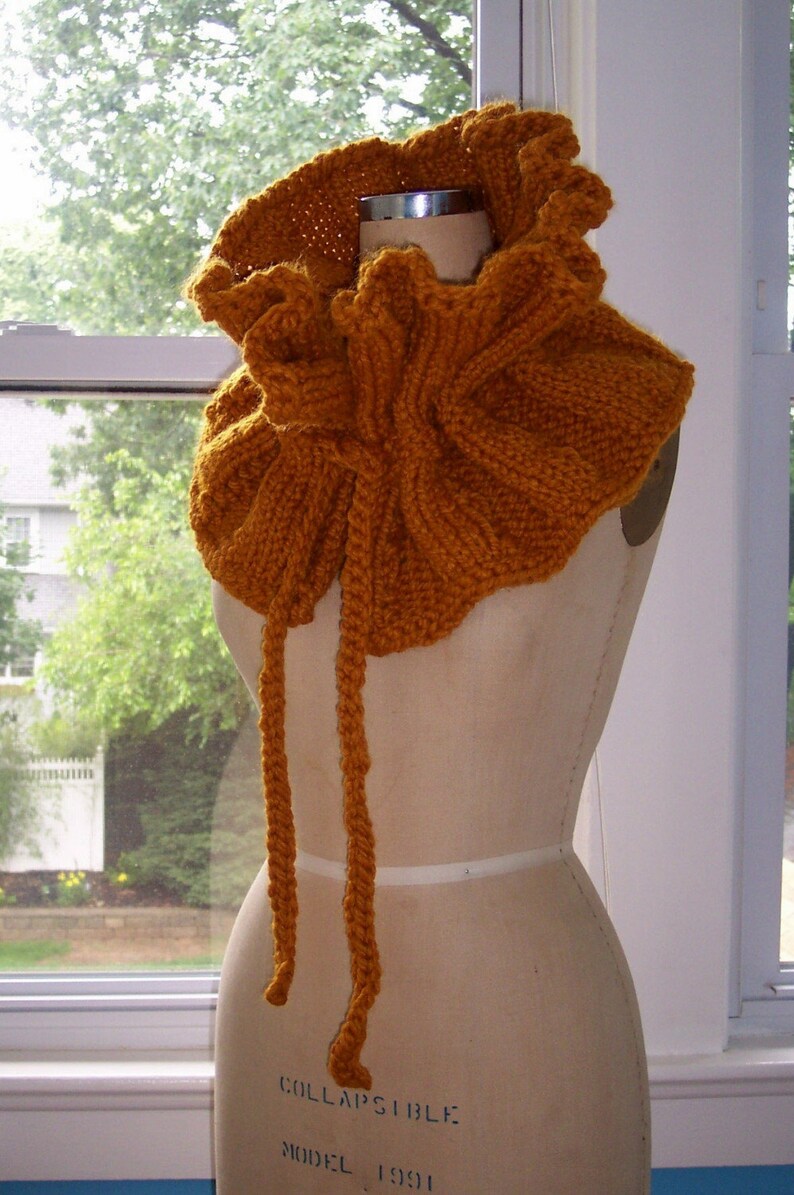 Orange Chunky Knit Bow Scarf image 2