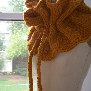 Orange Chunky Knit Bow Scarf image 3