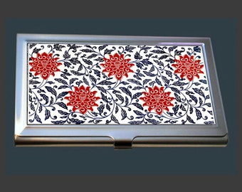 BC066 - Business Card Case - Chinese Floral Fabric by Owen Jones (1809-1874).