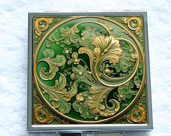 CP048 - Compact Mirror - Art Nouveau Swirl Pattern
