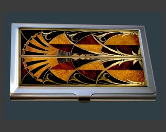 BC073 - Art Deco Business Card Case - Elevator Doors from the Chrysler Building, New York, 1930.