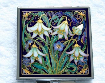 CP063 - Compact Mirror - Art Nouveau Lilies - Tres Chic