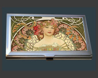 BC016 - Business Card Case - Champagne Printer Publisher by Alphonse Mucha