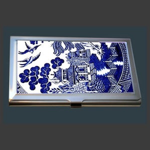 BC048 - Porte-cartes de visite - Motif saule bleu