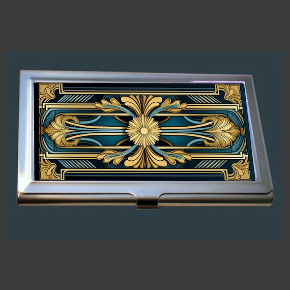 BC107 - Business Card Case - Art Deco Design - Etsy