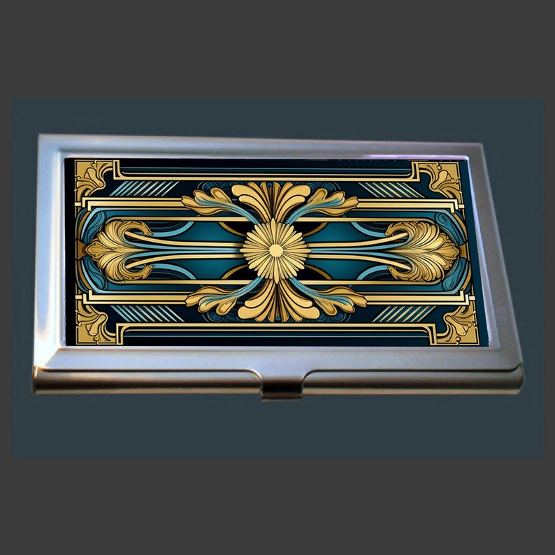 BC107 Business Card Case Art Deco design image 1