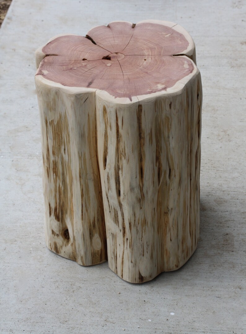 Stump End Table Reclaimed Side Table Tree Stump Side Table Etsy