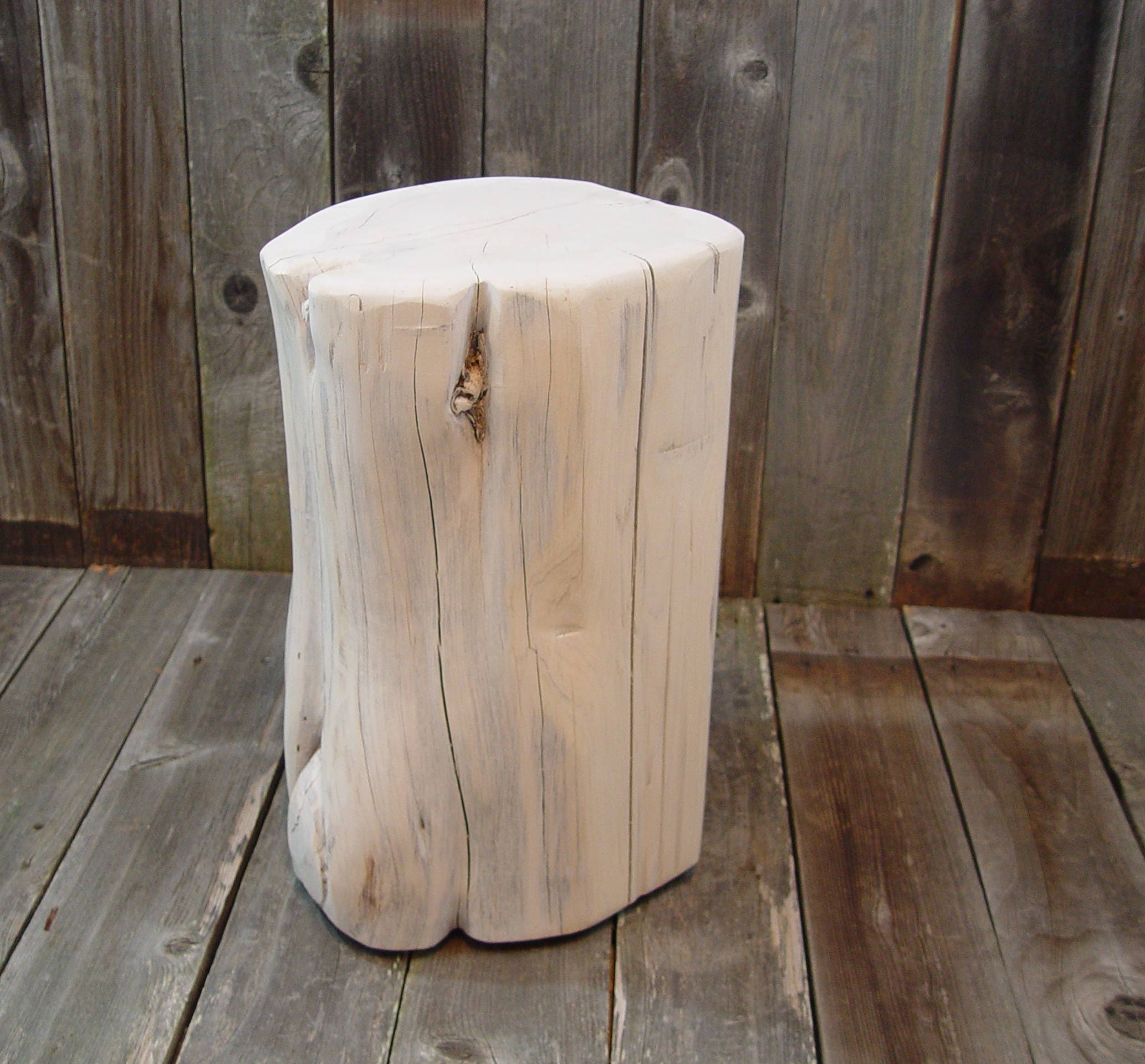 White tree stump side table deals