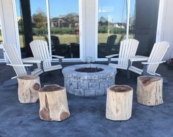 Tree Stump Side Table, natural wood stump, outdoor stool stump, campfire stool, rustic outdoor seating, reclaimed live edge cedar wood