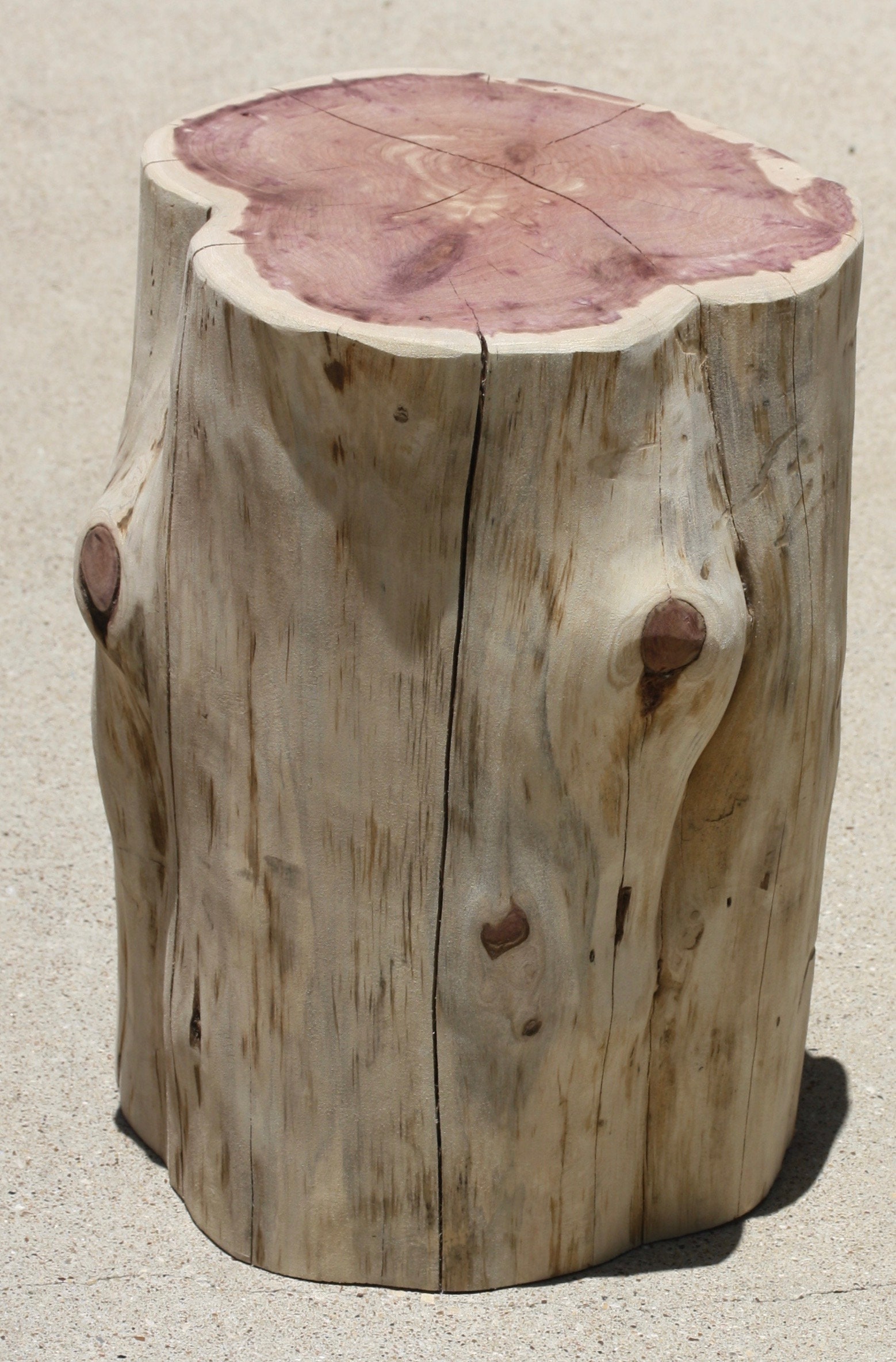 Mesa lateral del tocón de árbol mesa final de madera base de | Etsy