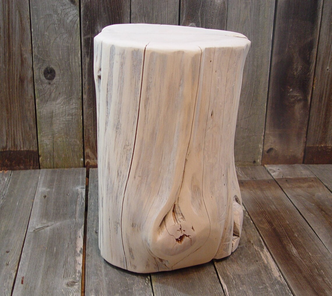 Tree Stump Side Table Outdoor Stool Stump 18 Tall Etsy