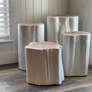 Gloss White Side Table, End Table, Custom Home Decor, 3 sizes - 4 height options, reclaimed wood furniture, Modern Gloss White
