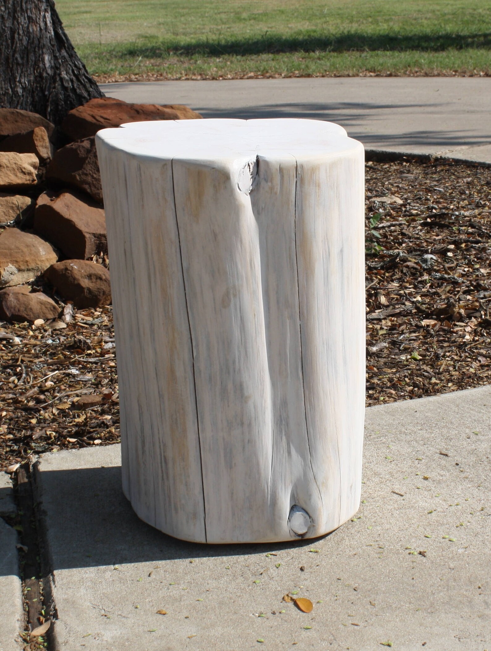 Stump Side Table Cedar Stump End Table Distressed finish Etsy