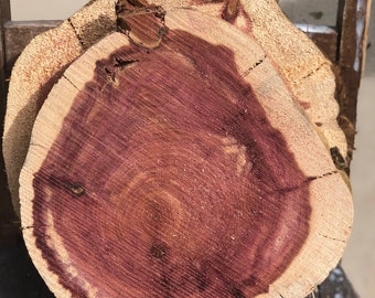 Wood Slab, Cedar Slice, pick size 9" - 12" x  2" thick, red cedar, live edge wood slab, wood round cake stand, plant stand, centerpiece wood