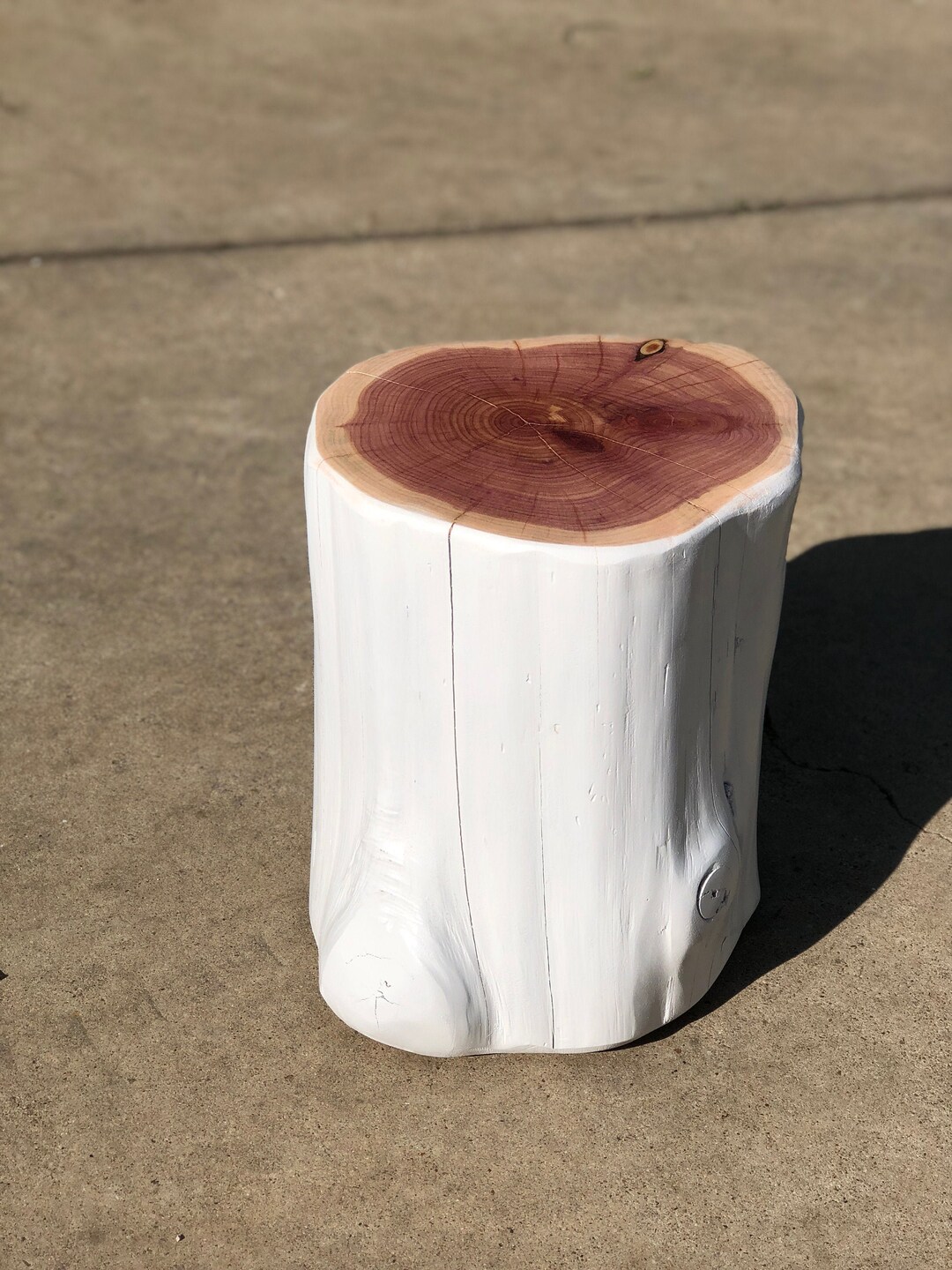 Cedar Tree Stump Bedside Table Rustic End Table Cabin Side Etsy