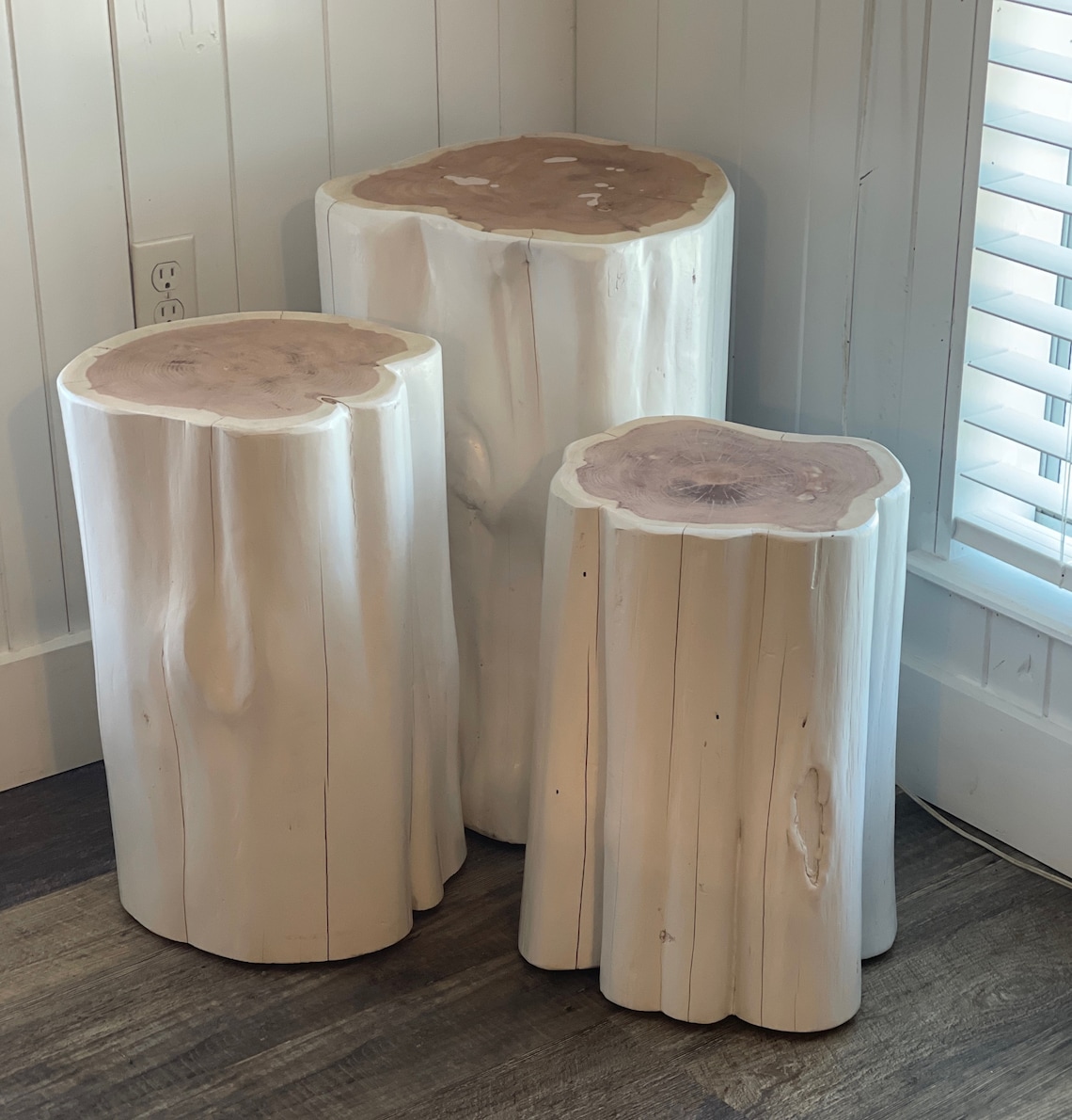 Tree Stump Side Table Outdoor Stool Stump 18 tall Etsy