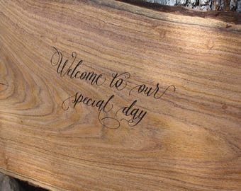 Live Edge Guest Book Alternative, Mesquite, Pecan, Cedar wood, personalized wedding decor, alternative for wedding guest signatures, custom