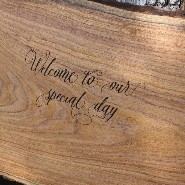 Live Edge Guest Book Alternative, Mesquite, Pecan, Cedar wood, personalized wedding decor, alternative for wedding guest signatures, custom