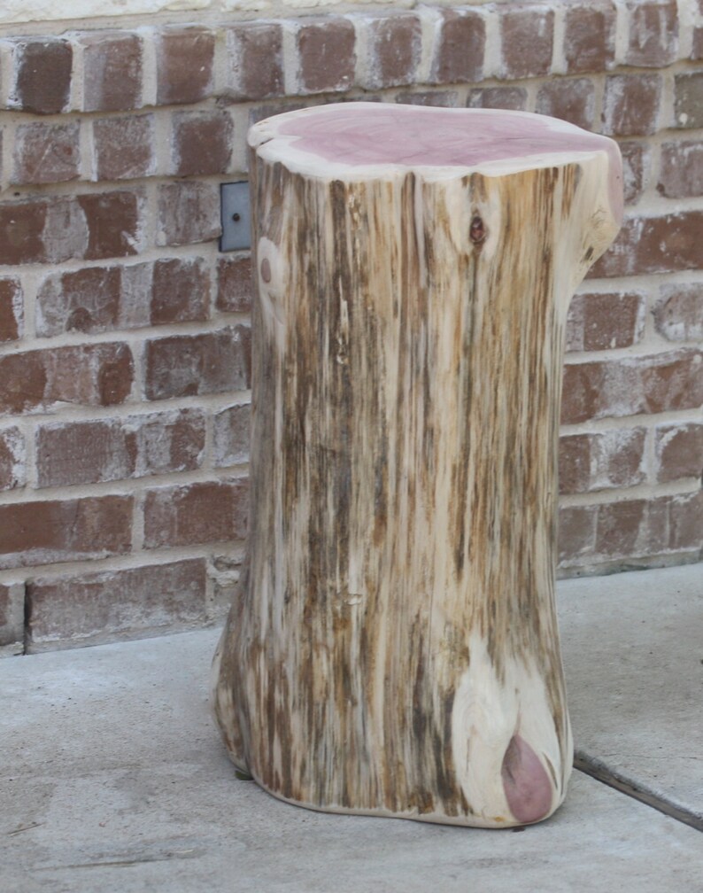 Tree Stump Side Table Outdoor Stool Stump Wood Slab End Etsy