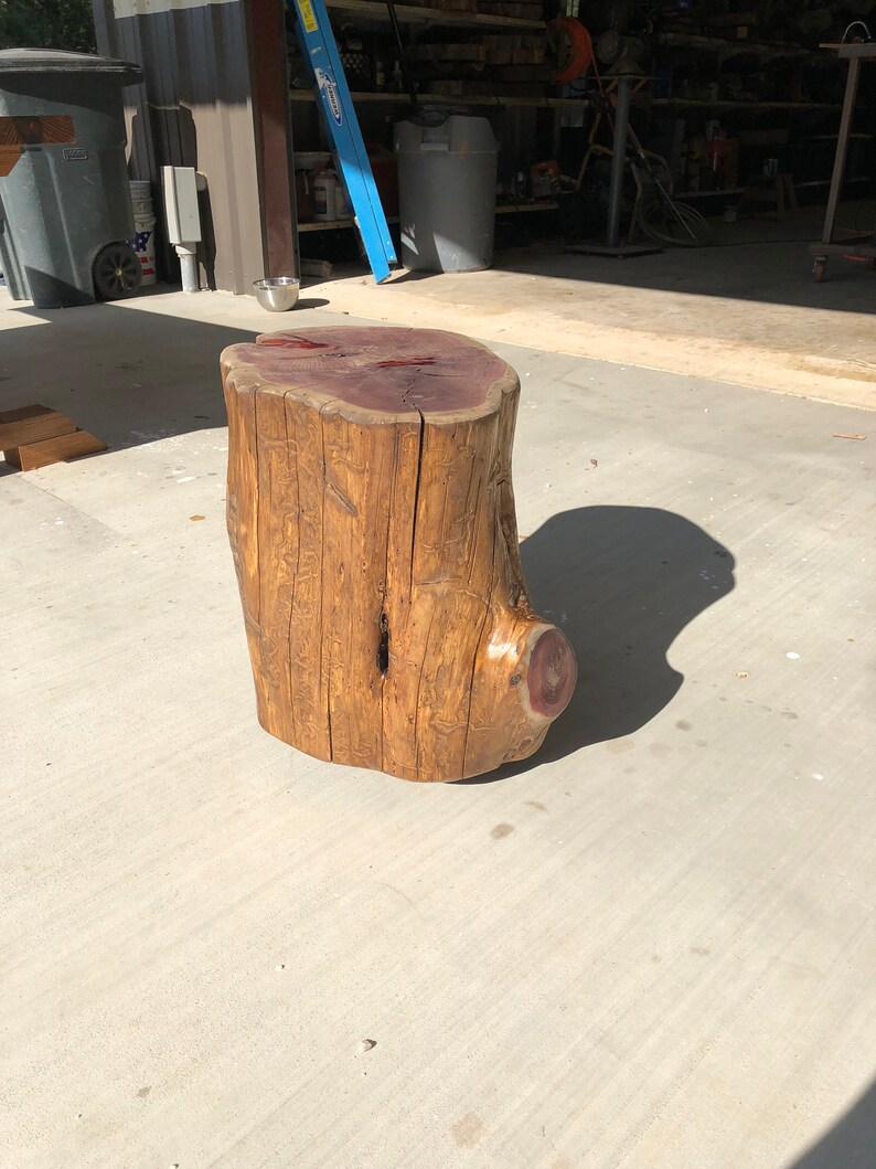 Stump End Table Reclaimed Side Table Tree Stump Side Table Etsy