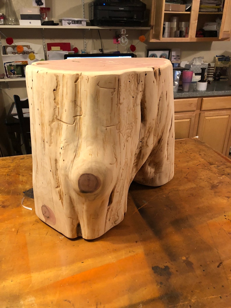 Stump End Table Reclaimed Side Table Tree Stump Side Table Etsy